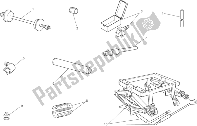 Alle onderdelen voor de Werkplaats Service Tools, Frame van de Ducati Monster 659 ABS Australia 2013